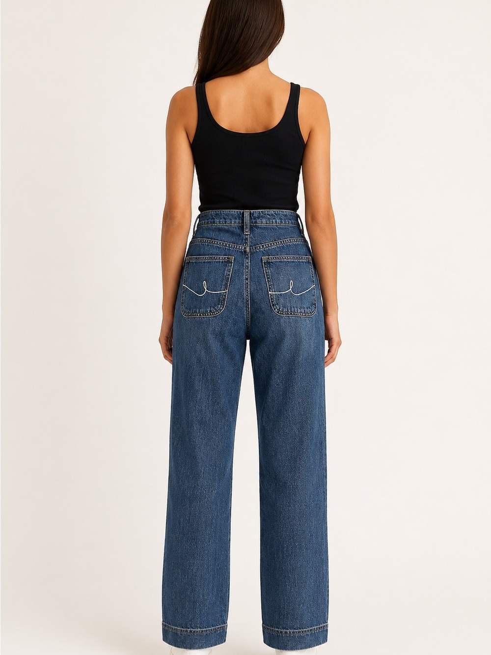 NWT E by Egreis Distressed Wide Leg Jeans S - Picture 2 of 10